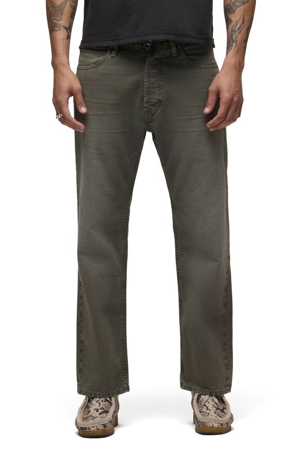 ハドソンジーンズ メンズ ボトムス デニムパンツ ストレート Hudson Jeans Rylan Relaxed Straight Leg Jeans Distress Army アーミー