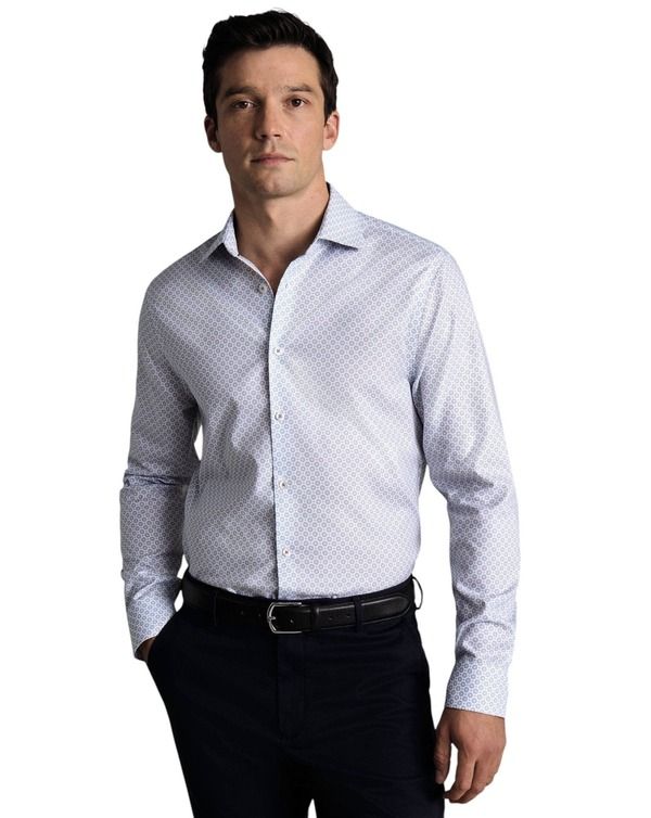 チャールズティリット メンズ トップス シャツ スリムフィット プリント Charles Tyrwhitt NonIron stretch Decorative Print Slim Fit Shir