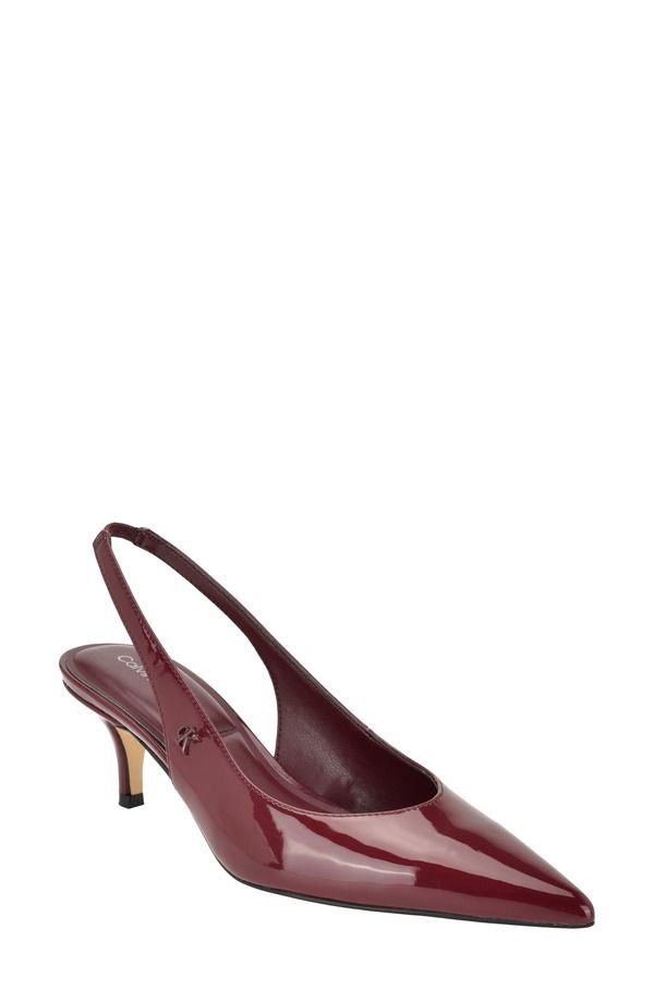 カルバンクライン レディース シューズ ヒール Calvin Klein Emersyn Pointed Toe Slingback Pump Dark Red レッド
