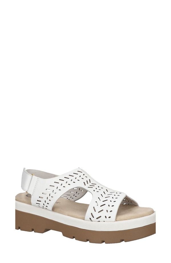 ベラヴィータ レディース シューズ ヒール プラットフォーム サンダル Bella Vita Indigo Slingback Platform Sandal White Leather ホワイト