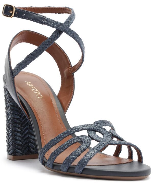 アレッツォ レディース シューズ サンダル ヒール Arezzo Womens Aria High Block Heel Sandals Petroleo