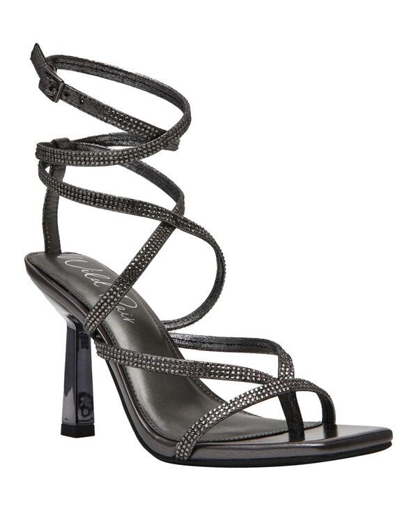 ワイルド ペアー レディース シューズ サンダル Tシャツ ヒール Wild Pair Womens Estee Rhinestone Higheel Dressandals Pewter Bling
