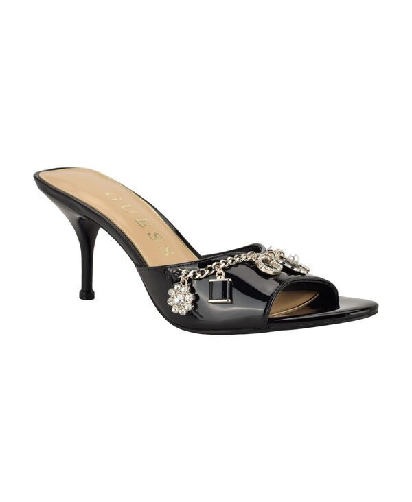 ゲス レディース シューズ スリッポン・ローファー サンダル GUESS Womens Vanesy Charmed SlipOn Stiletto Dressandal Black Patent ブ