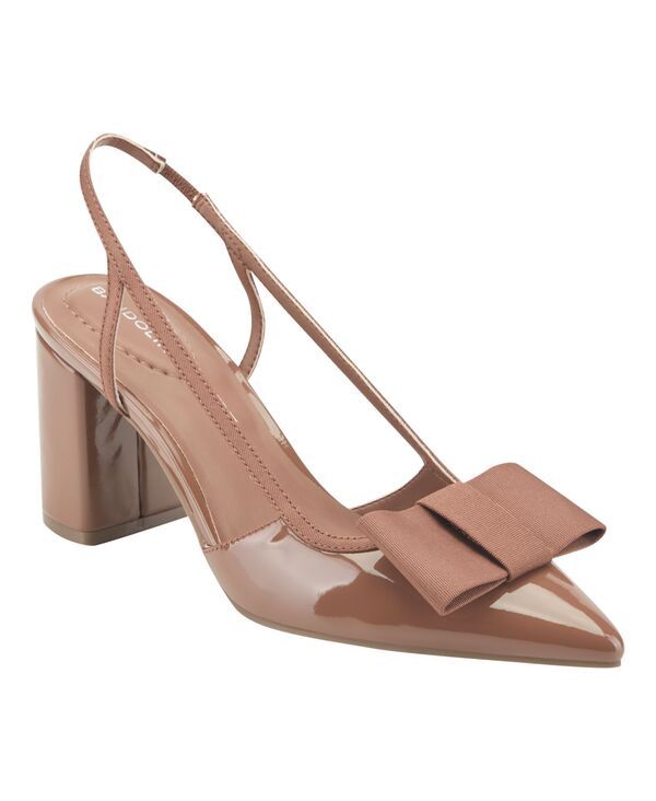 バンドリーノ レディース シューズ パンプス ヒール Bandolino Womensanessa Bow Block Heel Slingback Pumps Caramel Patent