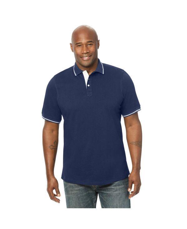 キングサイズ メンズ トップス ポロシャツ トール KingSize Big Tall Double Tipped Polo Navy stone ネイビー
