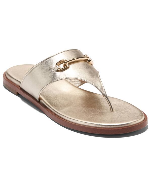 コールハーン レディース シューズ サンダル Cole Haan Womens Flynn Thong Sandalsoft Gold Metallic Leather ゴールド
