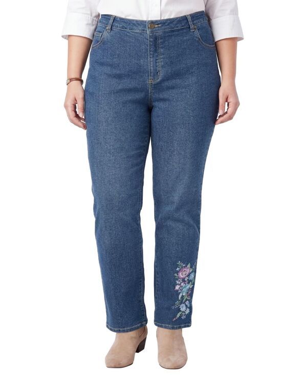 ウーマン ウィズイン レディース ボトムス デニムパンツ ストレート ジーンズ Woman Within Womens Within Straight Leg Stretch Denim Five P