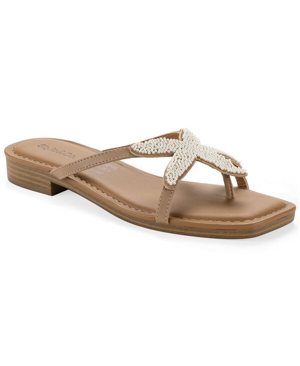 スタイルアンドコー レディース シューズ サンダル Style Co Womens Alanaa Starfish Beaded Flat Sandals White Linen ホワイト