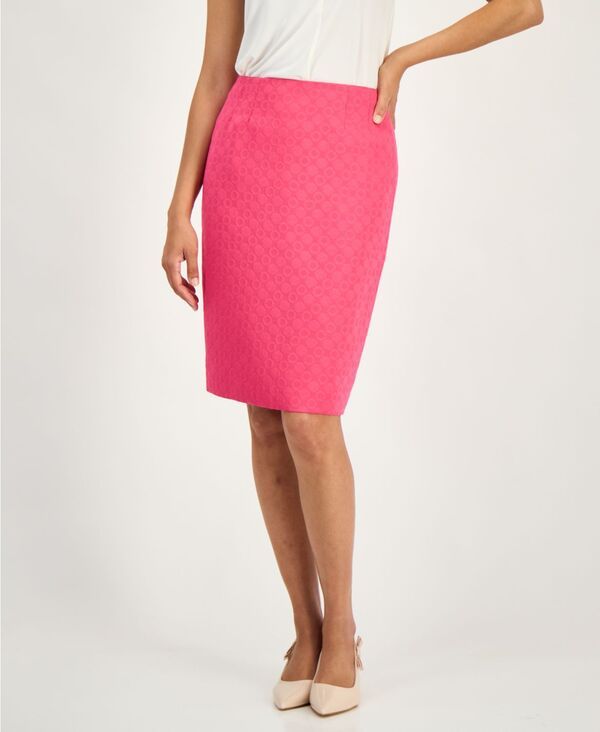 カスパール レディース ボトムスカート プチ Kasper Womens Circle Jacquard Pencil Skirt Regular Petite Pink Perfection ピンク