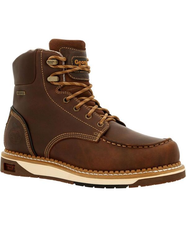 ジョージブーツ メンズ シューズ ブーツ・レインブーツ GEORGIA BOOT Mens AMP LT Wedge Waterproof MocToe Work Boot Brown ブラウン