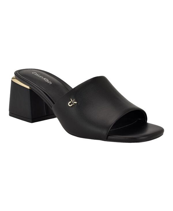 カルバンクライン レディース シューズ サンダル ヒール Calvin Klein Rowena Block Heel SlipOn Dressandals Black ブラック