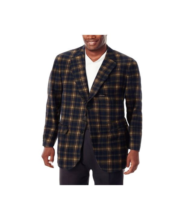 キングサイズ メンズ アウター ジャケット・ブルゾン トール ブレザー ニット KingSize Big Tall Ponte Stretch Knit Blazer Black plaid ブラック