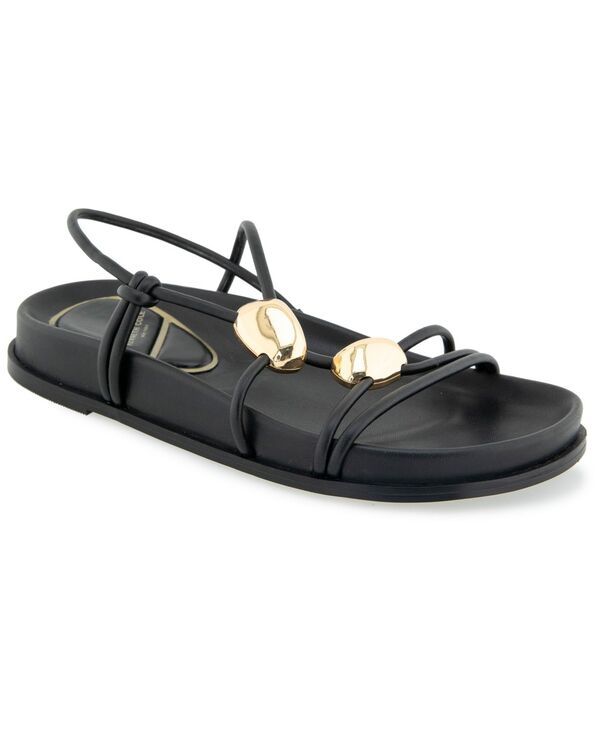 ケネスコール レディース シューズ サンダル Kenneth Cole New York Womens Vera Round Toe Flat Sandals Black Smooth ブラック