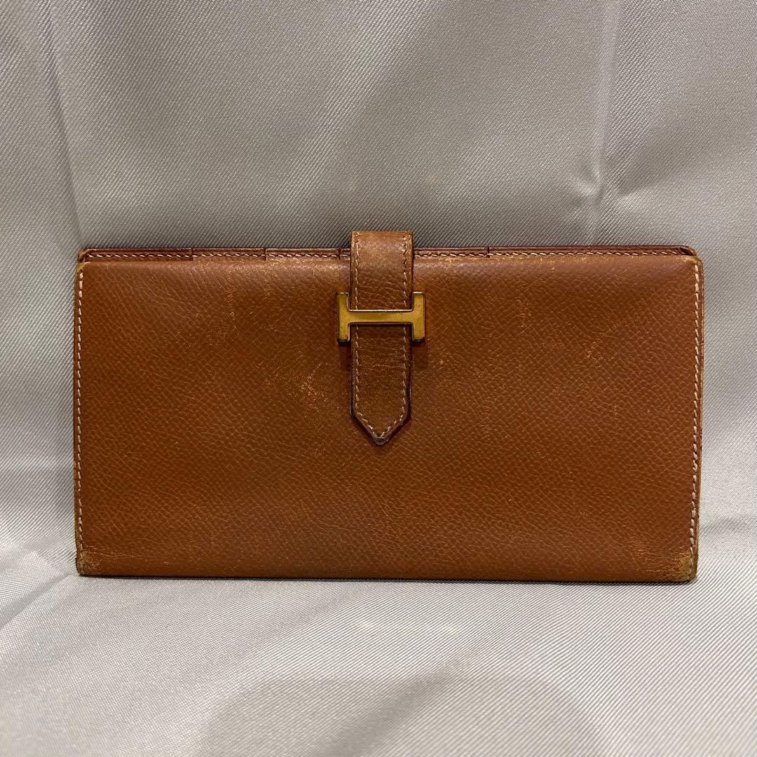 HERMES エルメス ベアンスフレ □A刻印 二つ折り 長財布 H金具 メンズ レディース