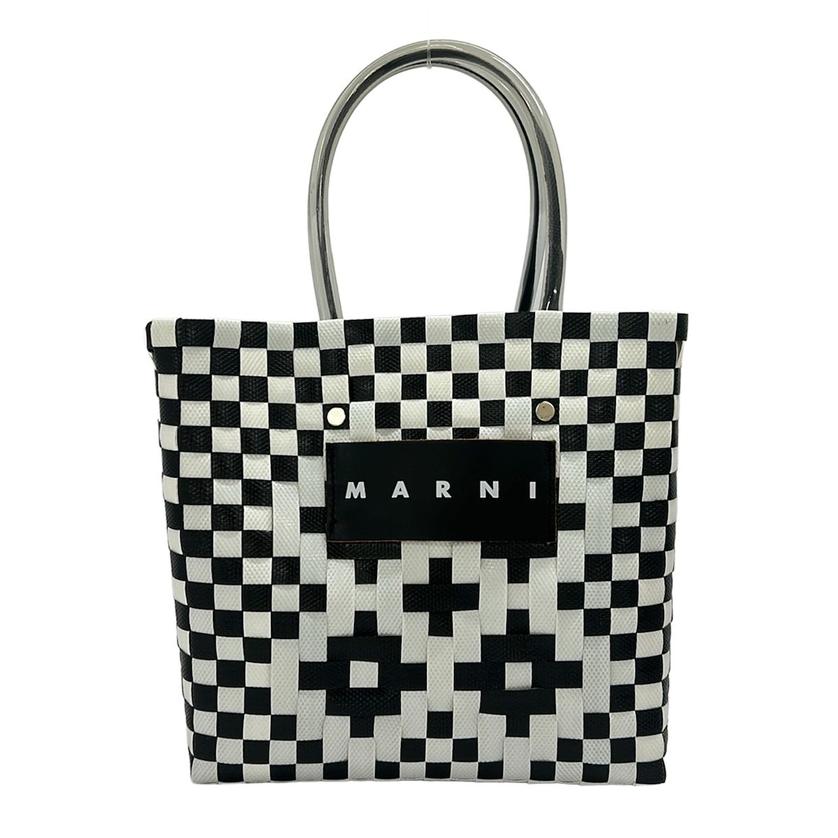 MARNI(マルニ) トートバッグ マルニマーケット 白×黒 かごバッグ