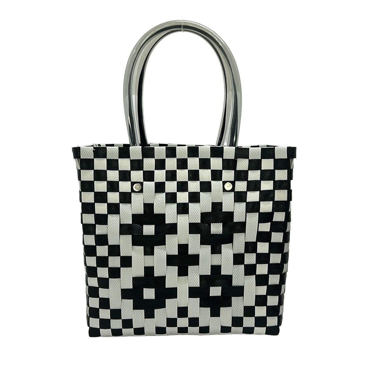 マルニマーケット　カゴバック　白×黒 MARNI(マルニ) トートバッグ マルニマーケット 白×黒 かごバッグ