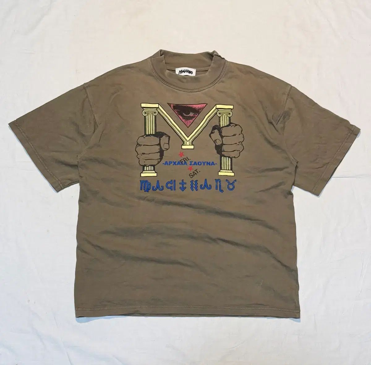 マリアーノ プリンティング 半袖 Tシャツ カーキ ベージュ