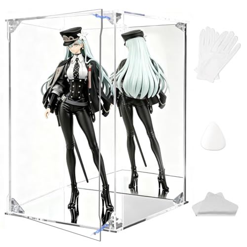 コレクションケース フィギュアケース アクリルケース UVカット 台座ミラー・背面ミラー 【マグネット式扉×前扉左右交換可能】 ディスプレイケース 積み重ね 高い透明度 耐用 防汚 防汚手袋・クリーニングクロス付き 組立簡単 フィギュア、おも 6940825c