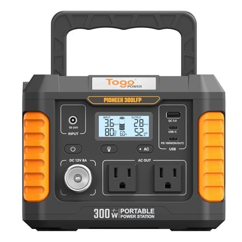 Togo Power ポータブル電源 ポータブル電源 177Wh/300Ｗ 1.5時間急速充電 11年長寿命 4000回サイクル 純正弦波 AC100V 50Hz/60Hz対応 地震備え 防災 停電 キャンプ 防塵 耐衝撃 登山 通勤 アウト cfdb7b08