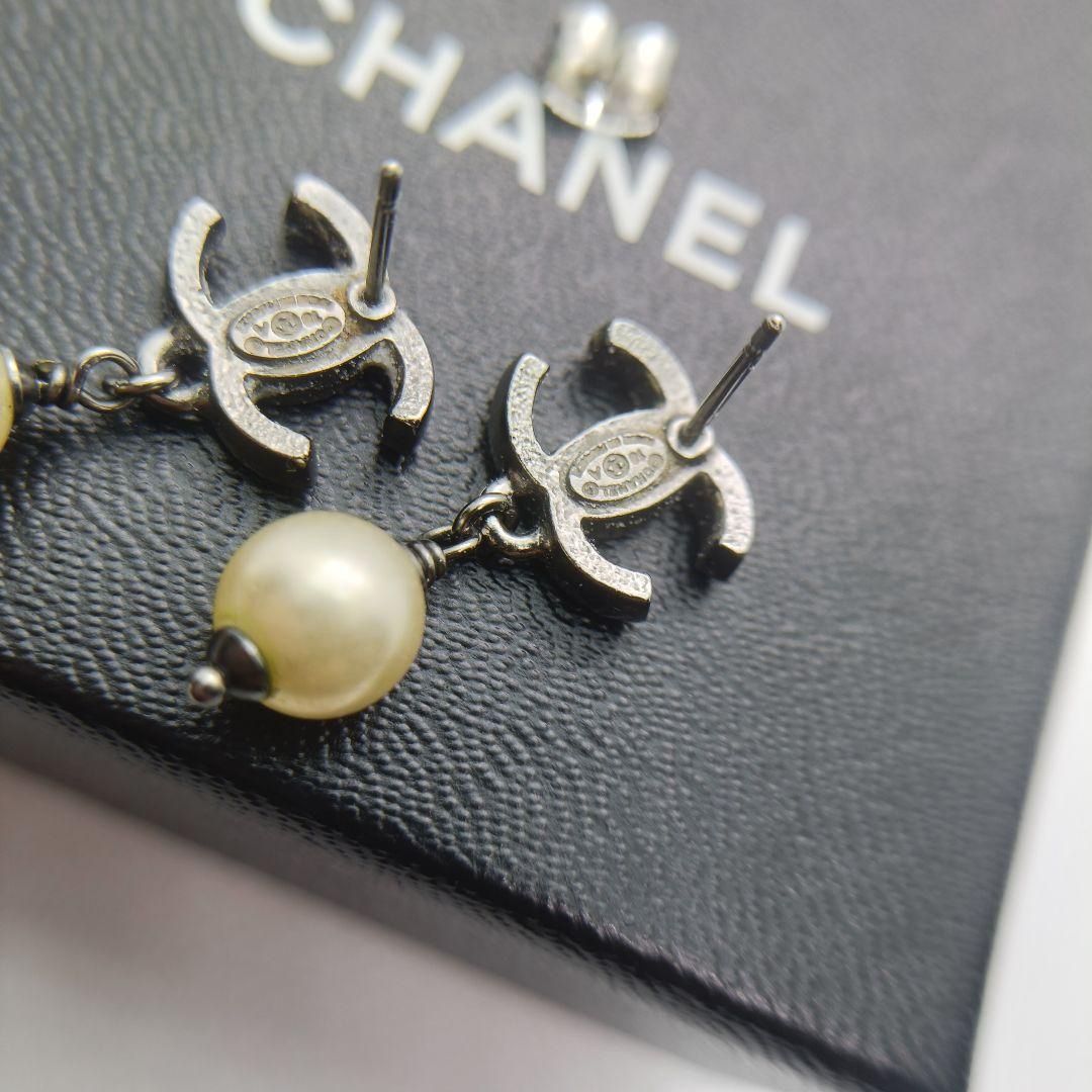 シャネル✨️ CHANEL ピアス ココマーク パール 揺れる シルバー