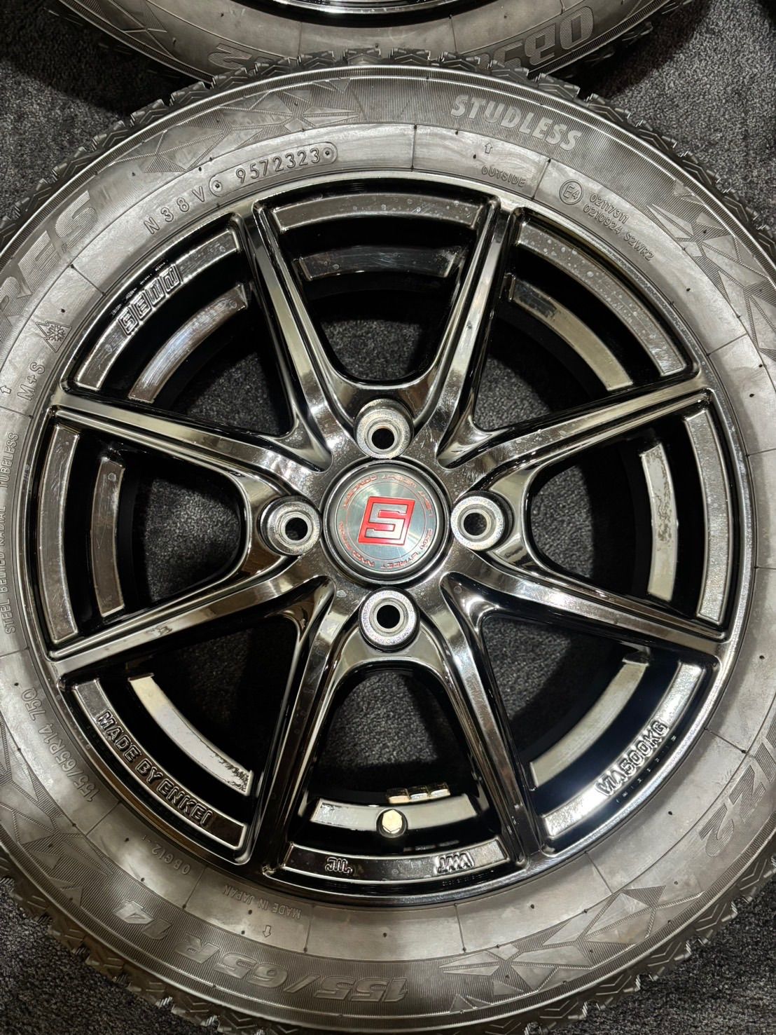 ☆155/65R14 TOYO/OBSERVE GIZ2 23年製 SEIN 14インチ 4.5J +45 100 4H