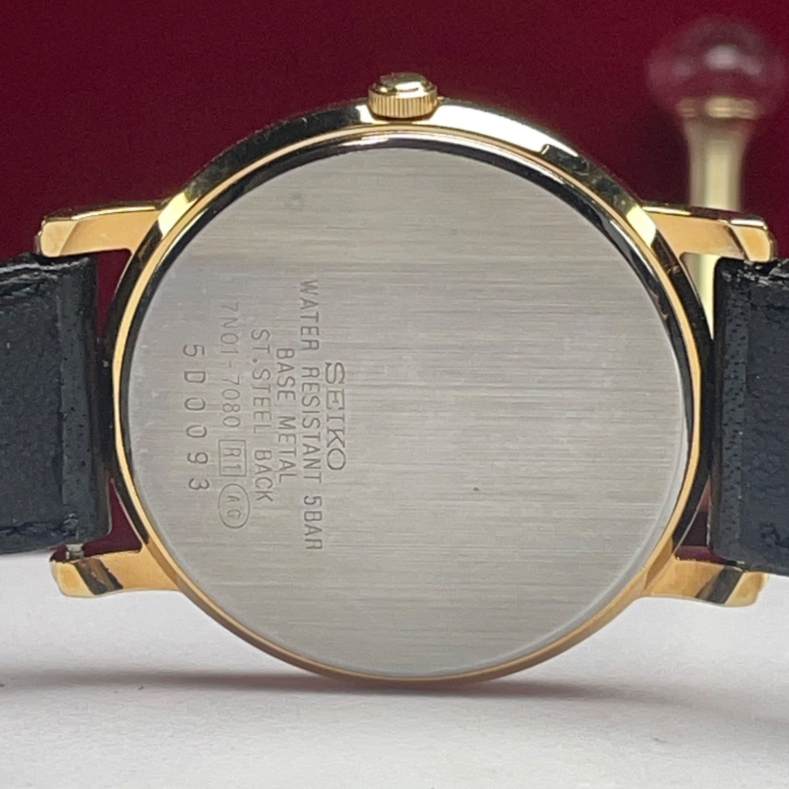 未使用保管品 純正尾錠 SEIKO セイコー スピリット 電池交換済 梨地