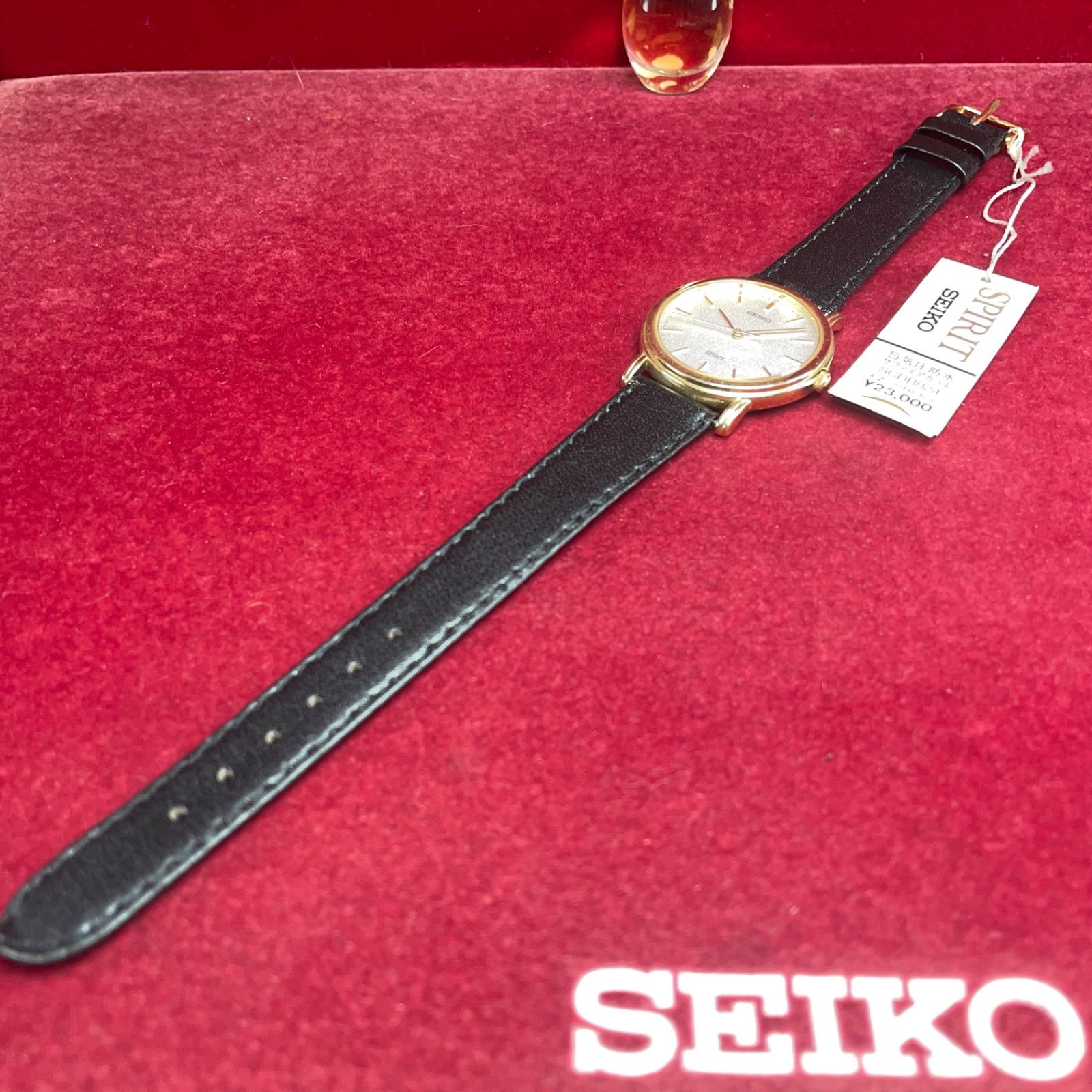 未使用保管品 純正尾錠 SEIKO セイコー スピリット 電池交換済 梨地
