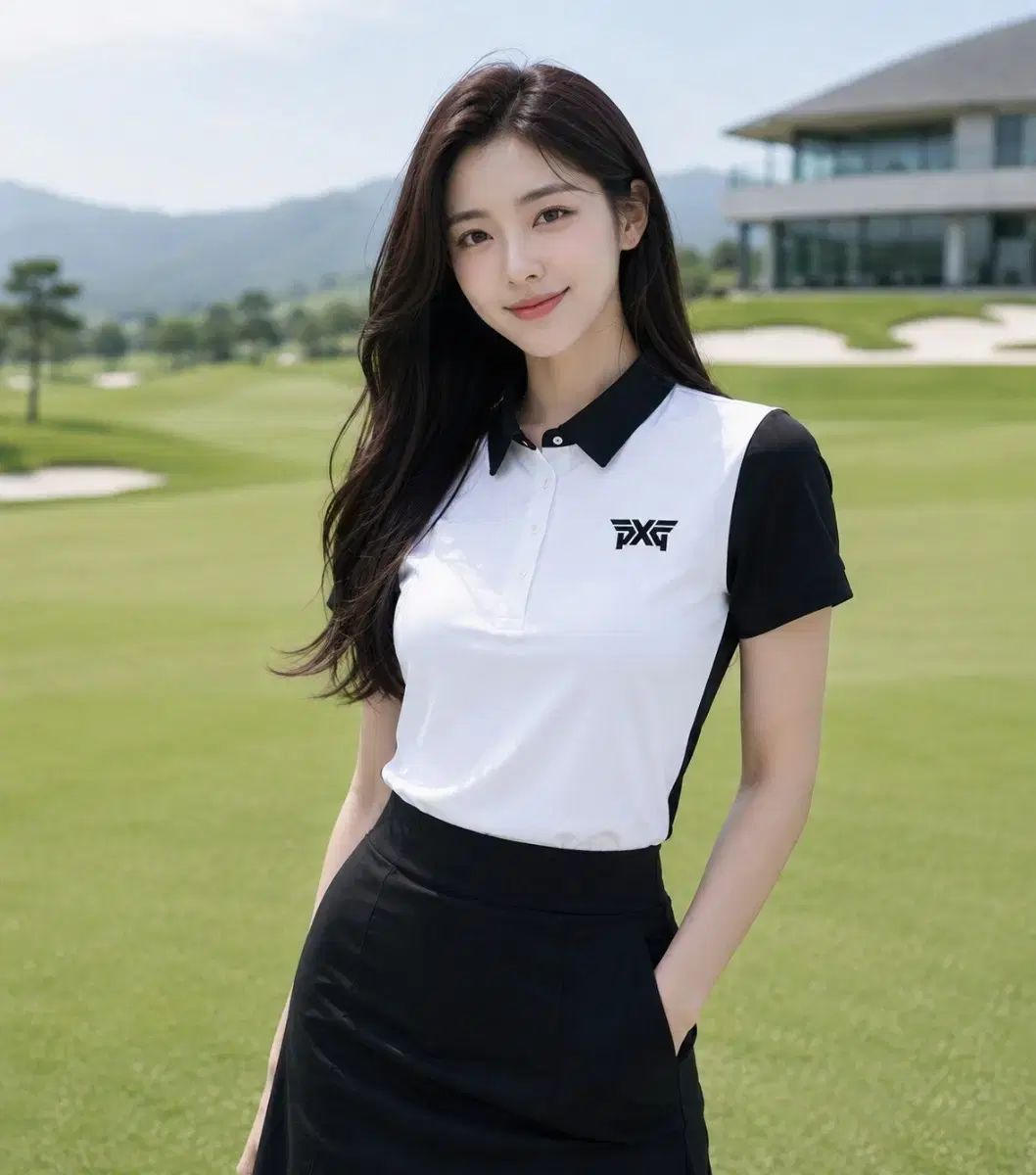 正規品 PXG ゴルフ レディース サイドブロック 半袖 ポロTシャツ S