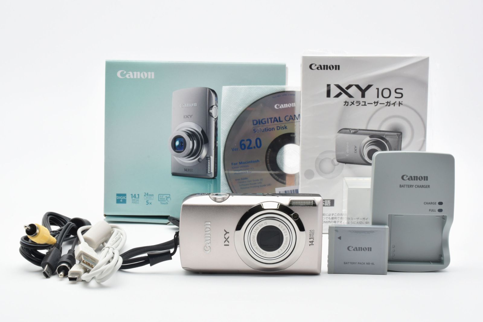 【完動美品】 Canon IXY 10S コンデジ 付属品多数 PC1467 ☆極上美品☆キヤノン Canon IXY 10S PC1467 シルバー 元箱付属