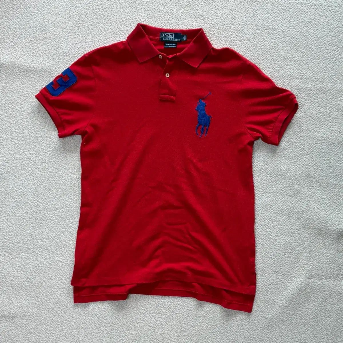 ポロ ラルフローレン M ビックポニー レッド カラーTシャツ