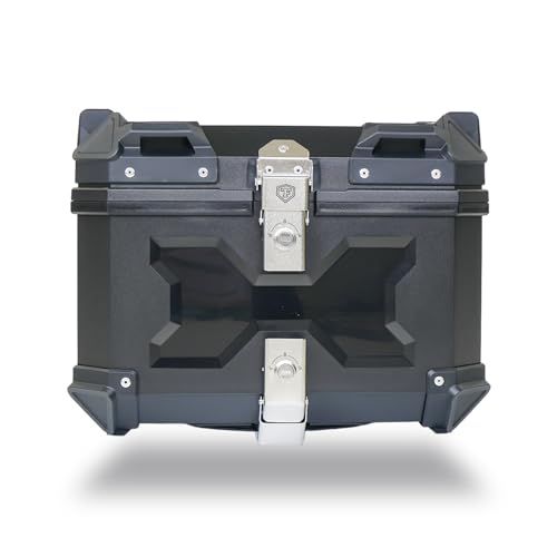【新品】【選ばれる、理由がある。安心の日本企業。】【 45L 】 ONE STEP リアボックス トップケース パニアケース 大容量 取付ベース付属 フルフェイス対応 バイクボックス (NATURAL BLACK, 45L) 6528001e
