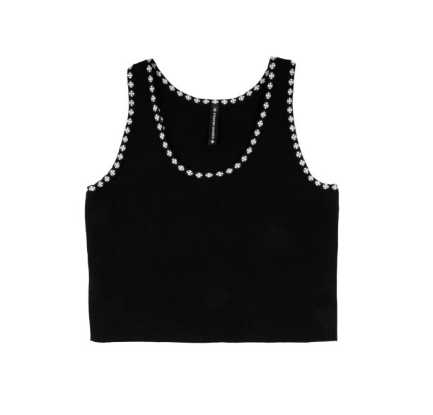 クロムハーツ　クロップ　タンクトップ 今月特売Chrome Hearts クロス プリント クロップド タンクトップ