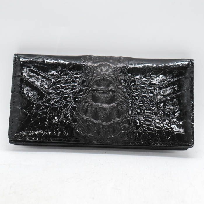 ビバリー クロコダイル レザー 長財布 本革 ワニ革 ウォレット ブランド 黒 メンズ ブラック Beverly 【中古】