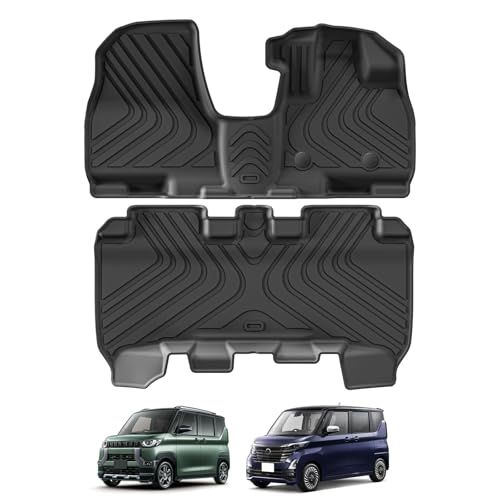 三菱 新型 2代目 デリカミニ/日産 ルークス 専用 フロアマット Delica mini 3D立体構造 カーマット 2020年3月-現行 ルークス ROOX 40系 3Dフロアマット TPE素材 耐汚れ 防水 耐摩擦 抗菌効果 カスタムパー b74b5373