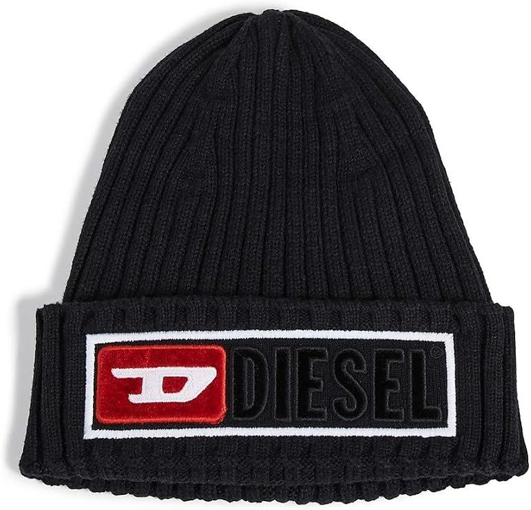 [Diesel] (ディーゼル) メンズ ニットキャップ 黒文字盤 　新品　タグ付き