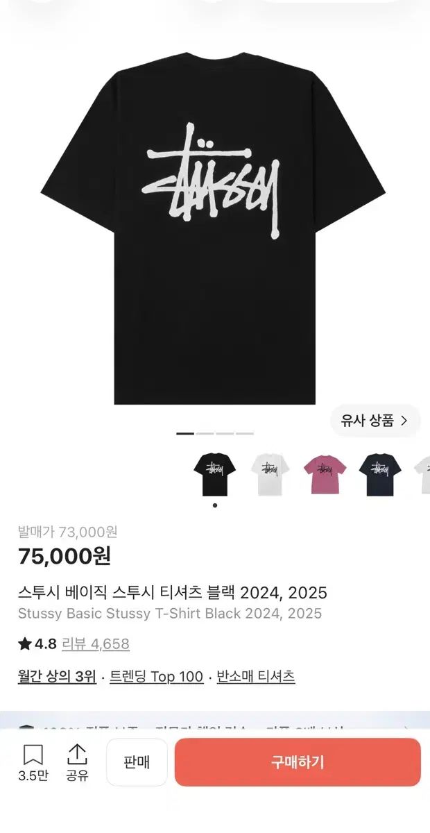 STUSSY ベーシック 半袖 L