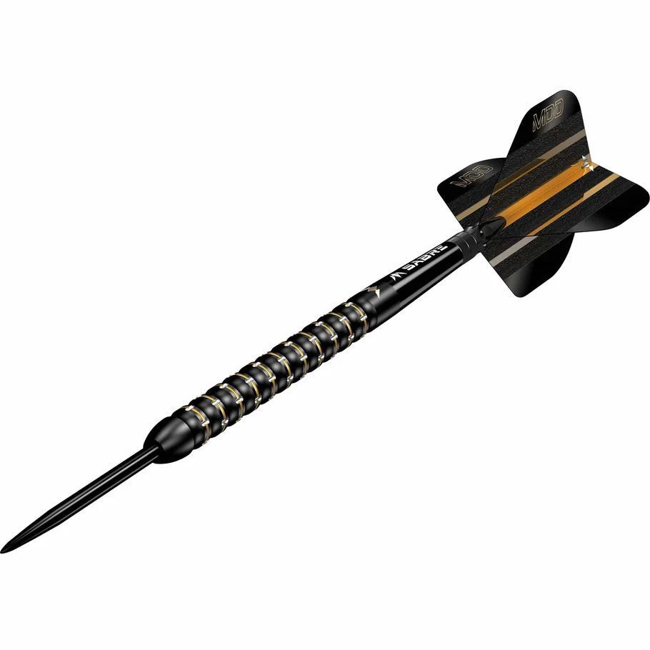 ミッション（Mission Darts）　ダーツ　バレル　マイク・デ・デッカー スティールチップ 95%タングステン ブラック＆ゴールドPVD 22g Mission Mike De Decker Steel Tip Darts - 95%
