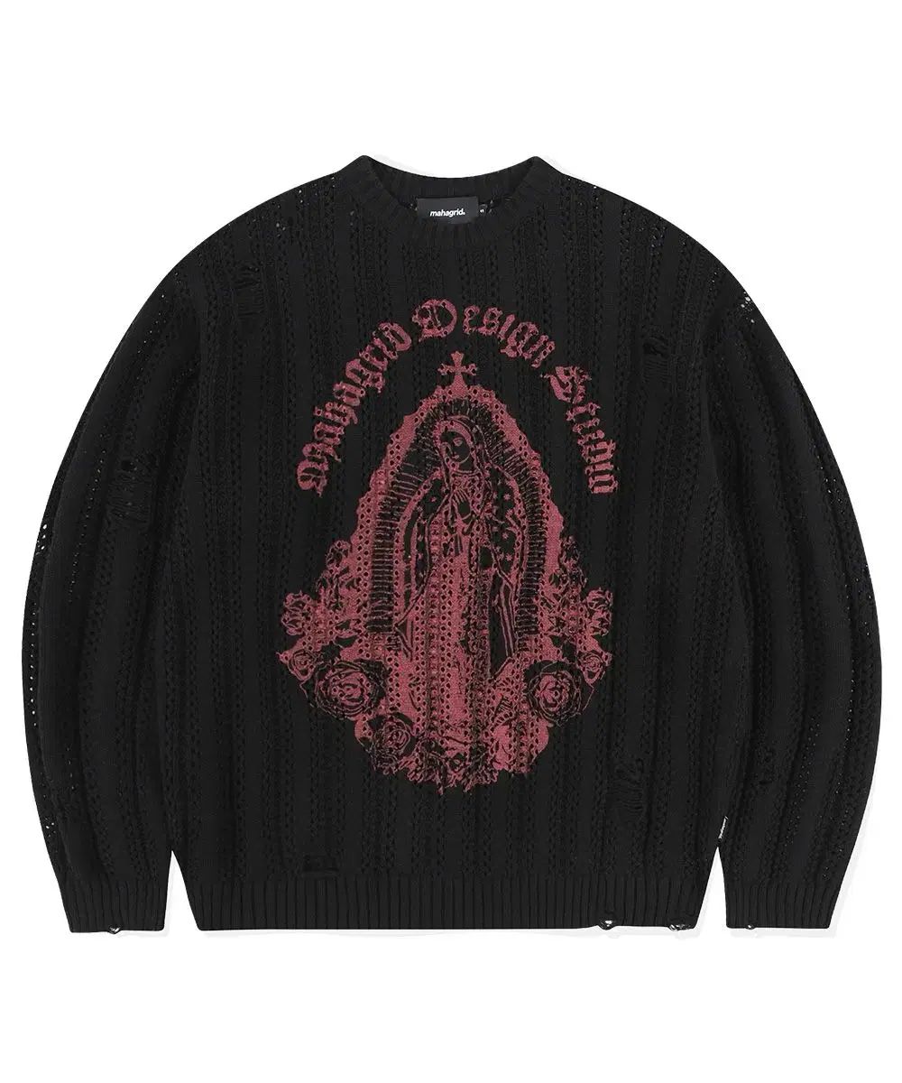 マハグリッド BLESSED MESH KNIT ニット ブラック L