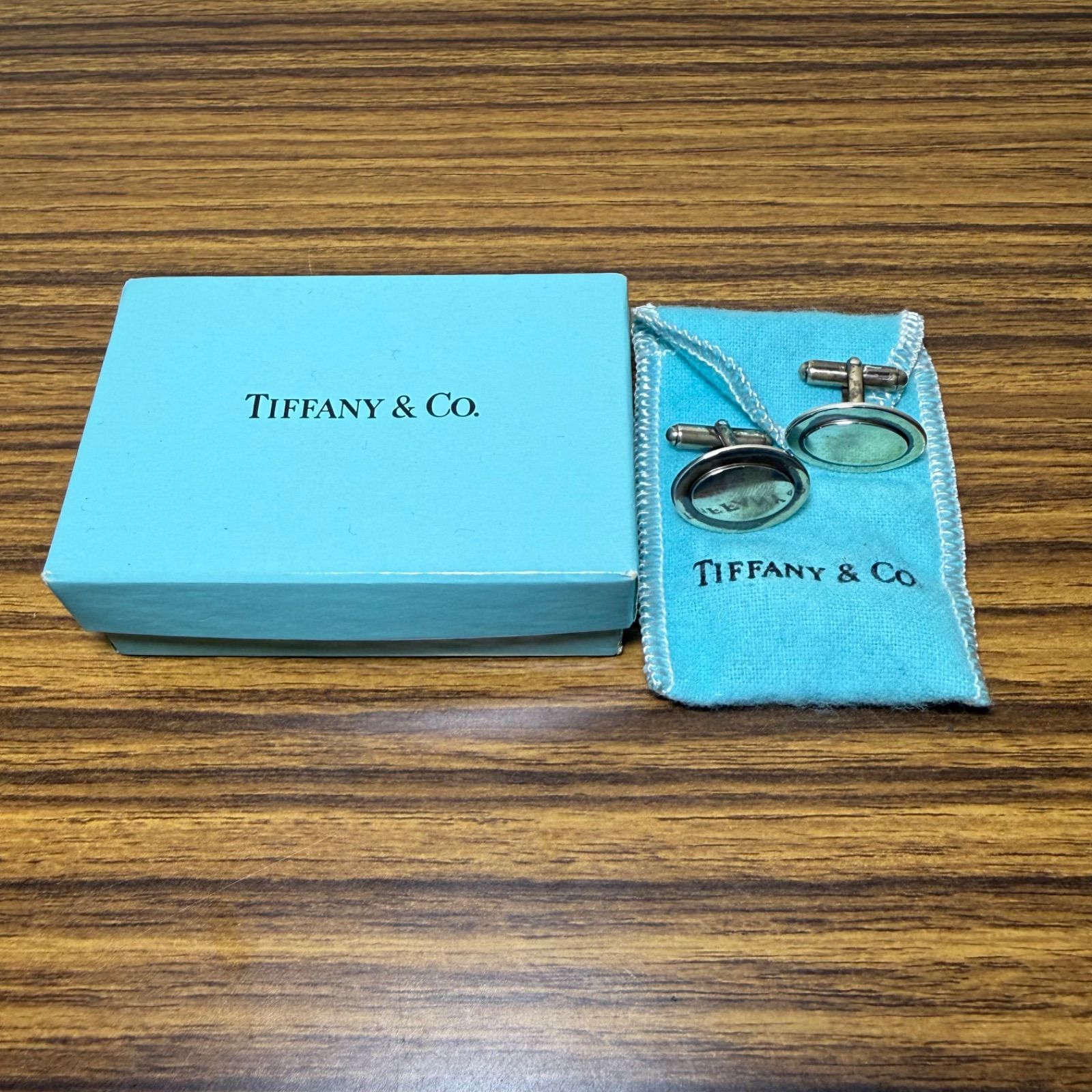 Tiffany&Co. ティファニー SV925 オーバル カフスリンクス カフスボタン 箱・保存袋付