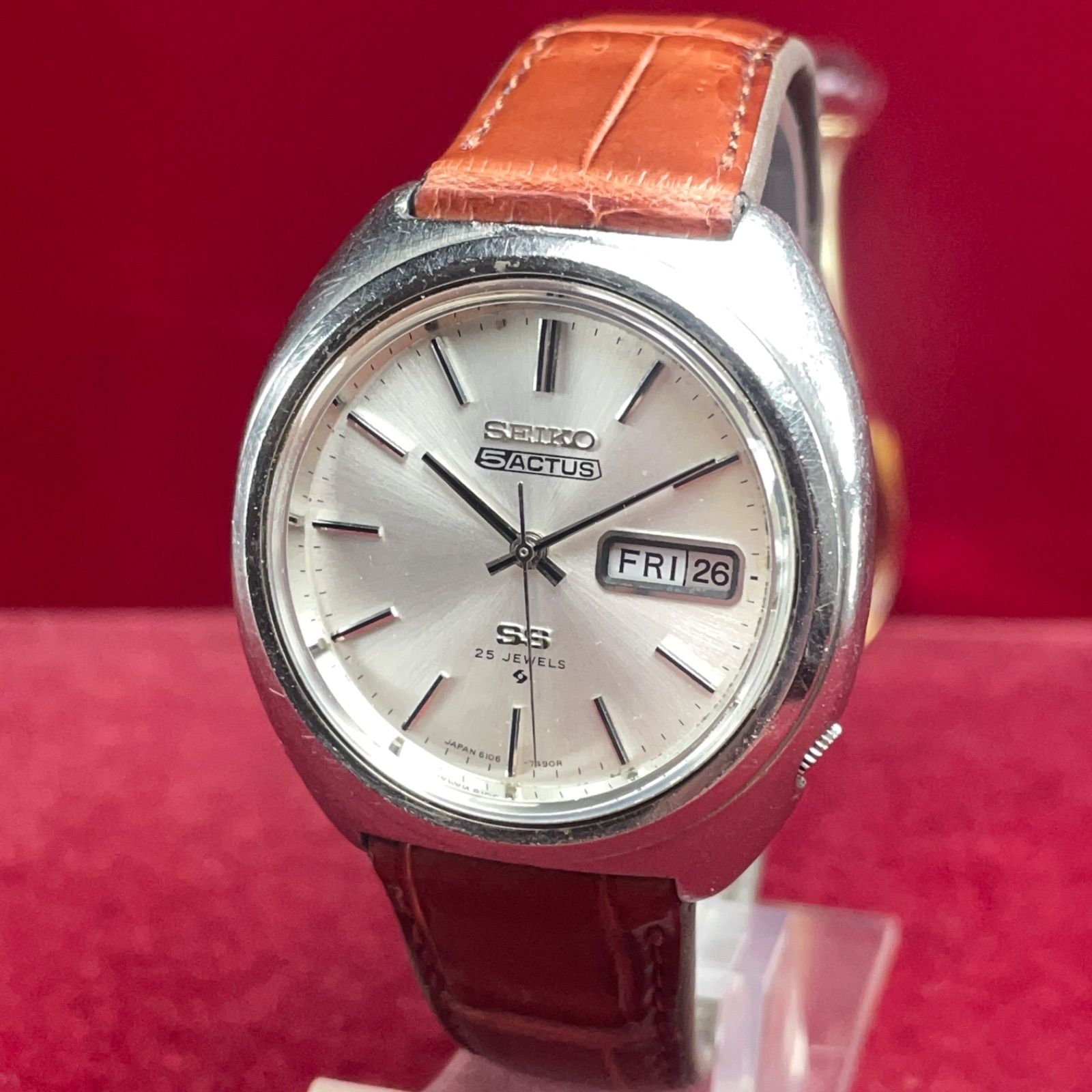 風防新品交換済】 SEIKO セイコー 5アクタス SS 自動巻 1971年製