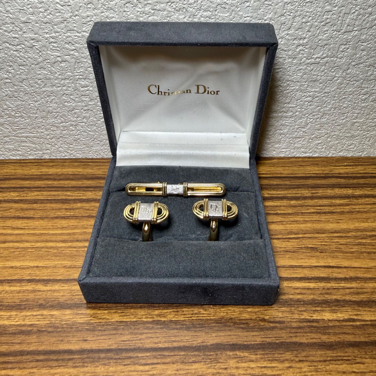 Christian Dior ディオール カフス・タイピンセット ゴールド×シルバー
