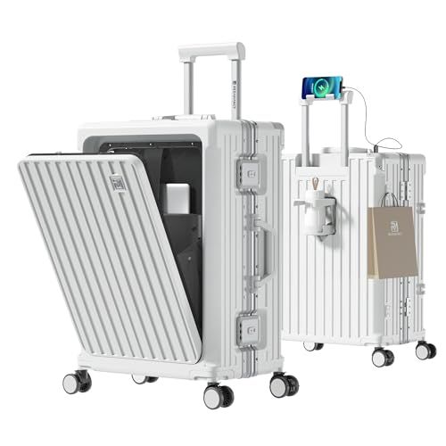 [Redamancy] スーツケース 【CA監修×日本企画】 機内持ち込み 多機能 フロントオープン キャリーケース ストッパー付き 携帯スタンド USBポート付き カップホルダー付き 隠しフック機能 超軽量 耐衝撃 静音 360度回転 ダブルキャスター アe