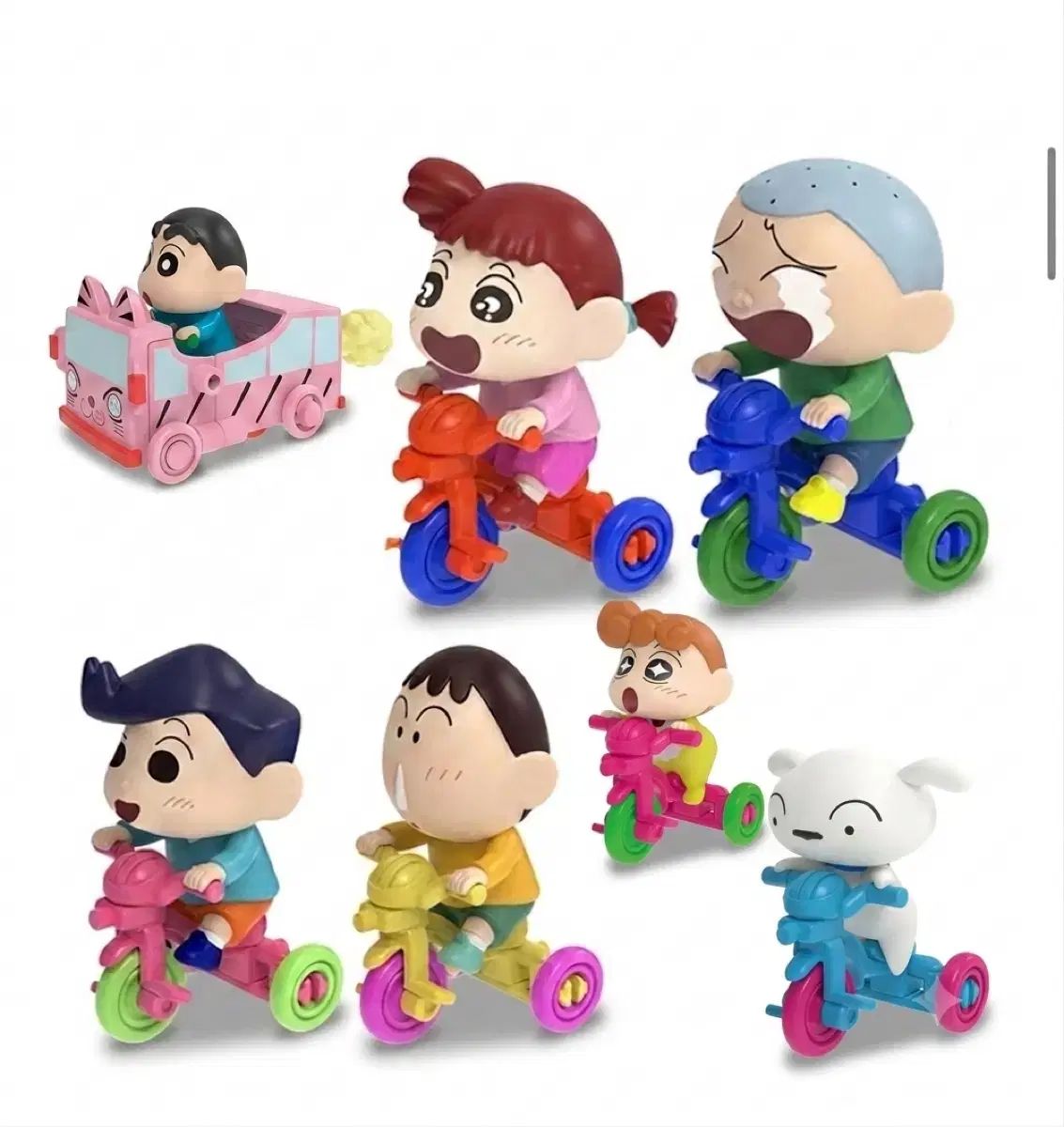 クレヨンしんちゃん ガチャ- 自転車 フィギュア 7種 まとめ 出品