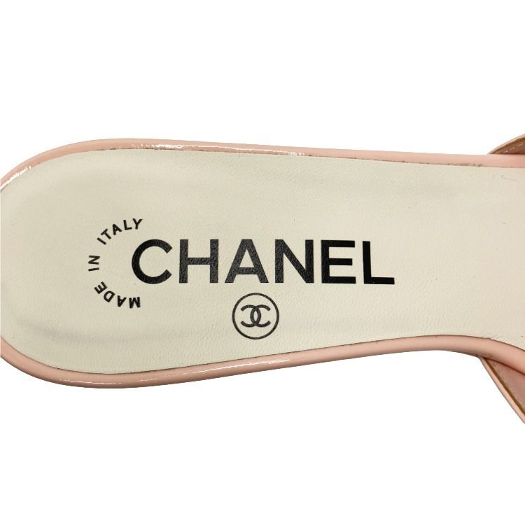 CHANEL ミュール パテントレザー ココマーク ベージュ 39C CHANEL シャネル 23S コレクション ココマーク ミュール サンダル