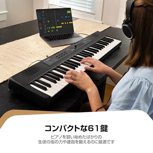 Alesis キーボード ピアノ 61鍵盤 スピーカー内蔵 ポータブル 初心者 