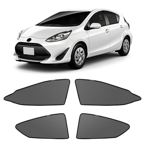 新型 アクア 10系 メッシュカーテン マグネット式 遮光 換気 サイドバイザー 車用 NHP10/NHP10H サンシェード 車種専用設計 虫除け 折り畳み式 日除け アクセサリー カスタム パーツ 4枚as d312063c