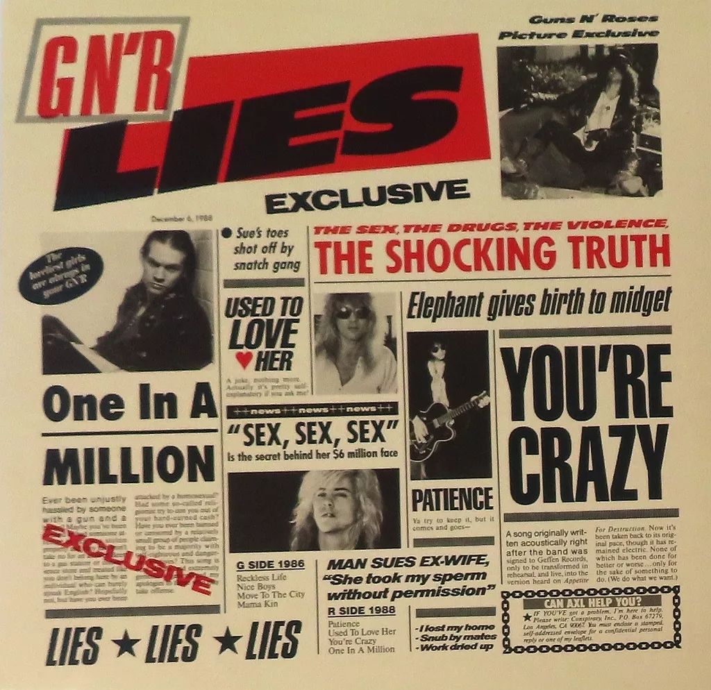 【中古】LPレコード GUNS N’ ROSES / G N’ R LIES[輸入盤]