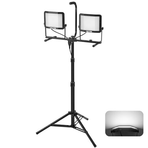 「SUNPIE」LED投光器 三脚スタンド付き ライト 屋外 作業灯 三面発光広角210度 120W 20000LM高輝度 昼光色 3色切替不可 AC90V?260V 広角210度 長寿命 防水IP65 集魚灯 防犯灯 駐車場灯 2年保証 ( 9705a35a