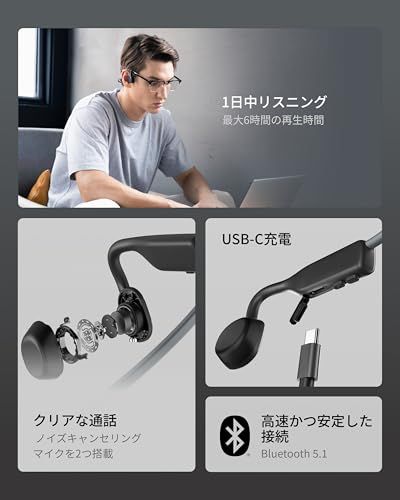 Bluetooth 5.1 SHOKZ OpenMove 骨伝導イヤホン 公式ストア正規品