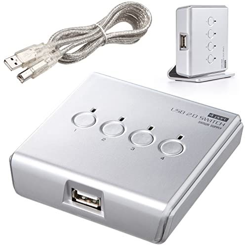 サンワサプライ アウトレット USB切替器 4台 手動 コンパクト USB2.0 コンパクト パソコン プリンター HDD マウス キーボード SW-US24Nt da812651